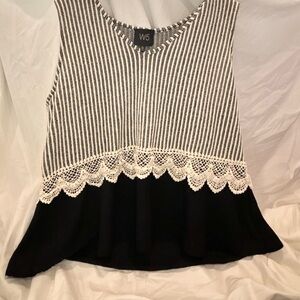W5 Black and White Tank Top